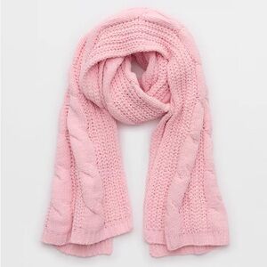 Aerie Soft Pink Cable Knit Scarf